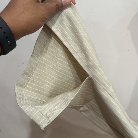 Women’s Asos 4th & Reckless Twist Back Tailored Pinstripe Pants Size 10P Biege - Picture 4 of 6